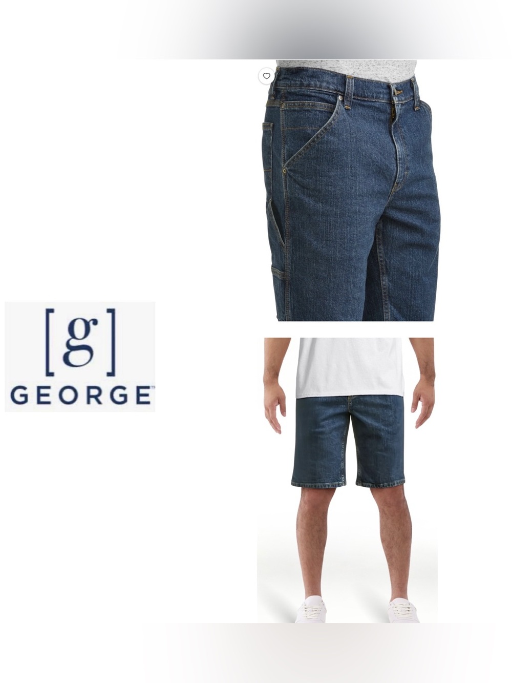 5/$30 Men's Denim Carpenter Shorts - Dark 5 pockets Size 46 NWT